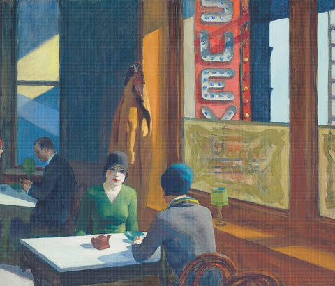 Chop Suey by American Edward Hopper Counted Cross Stitch Pattern