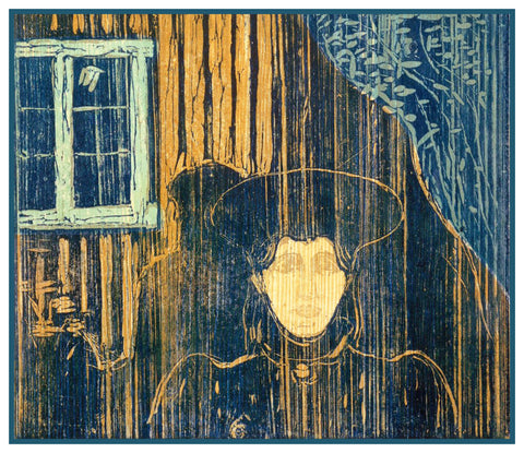 Moonlight by Symbolist Artist Edvard Munch Counted Cross Stitch Pattern