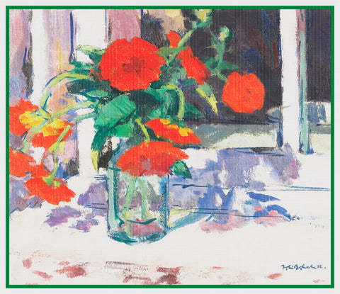 Poppy Flowers Still Life by Francis Campbell Boileau Cadell Counted Cross Stitch Pattern