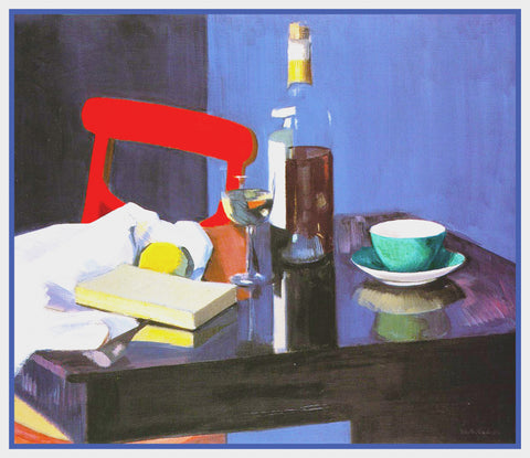 Red Chair Still Life by Francis Campbell Boileau Cadell Counted Cross Stitch Pattern