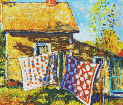Patchwork Quilts by American Painter Grant Wood Counted Cross Stitch Pattern DIGITAL DOWNLOAD