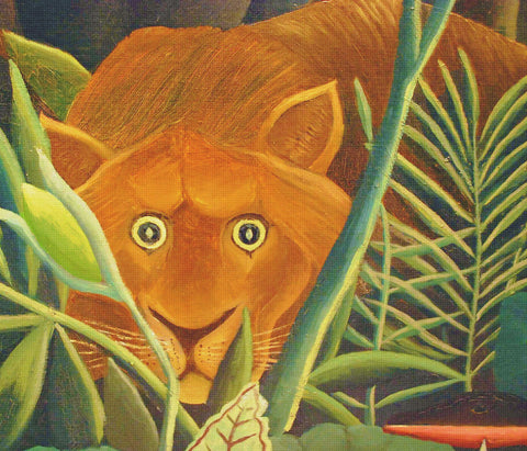 Tropical Lion Detail by Henri Rousseau Counted Cross Stitch Pattern DIGITAL DOWNLOAD
