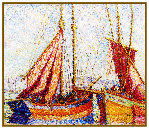 Henri-Edmond Cross Sailboats in Harbor France Orenco Originals Counted Cross Stitch Pattern