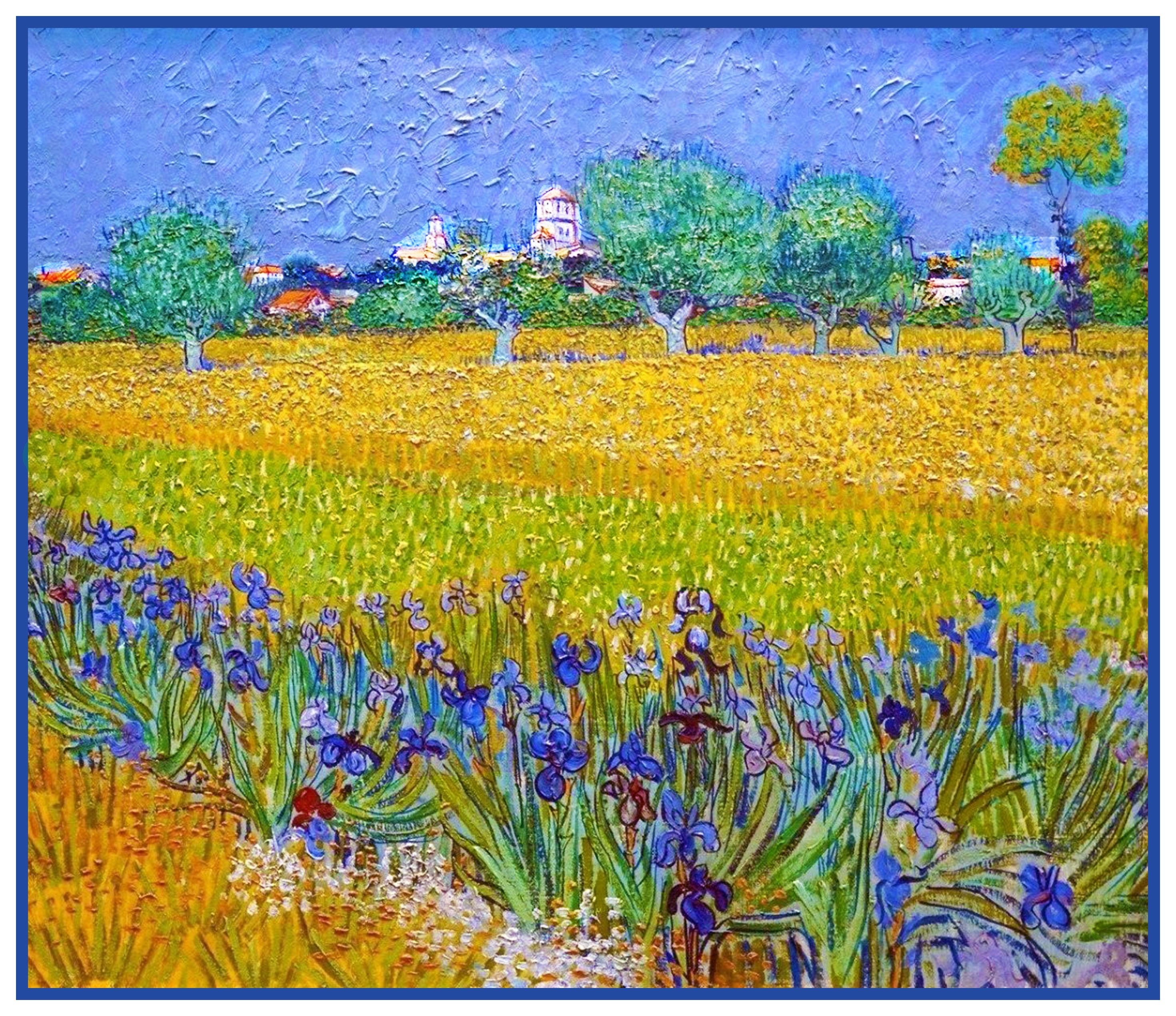 Field with Irises in Arles France by Vincent Van Gogh Counted
