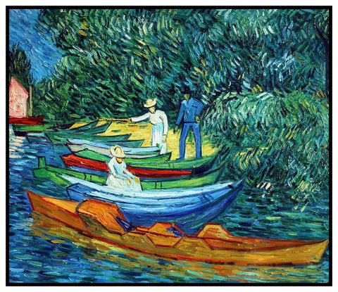 Rowing Boats in Arles France by Vincent Van Gogh Counted Cross Stitch Pattern