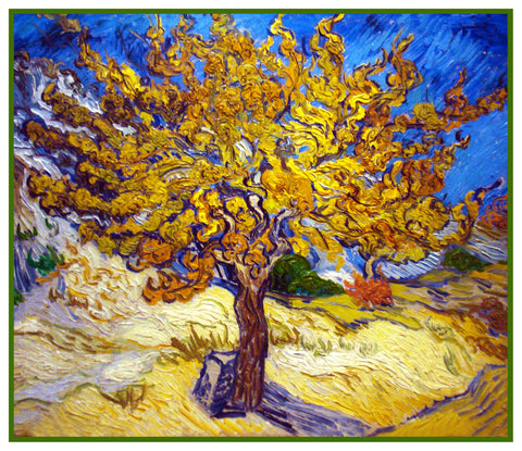 The Mulberry Tree inspired by Vincent Van Gogh's Impressionist painting Counted Cross Stitch Pattern DIGITAL DOWNLOAD