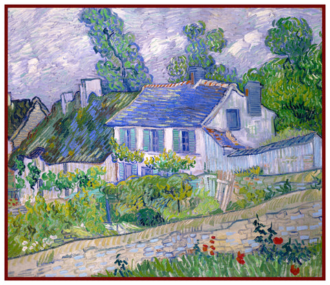 The House IN Auvers inspired by Impressionist Vincent Van Gogh's Painting Counted Cross Stitch Pattern
