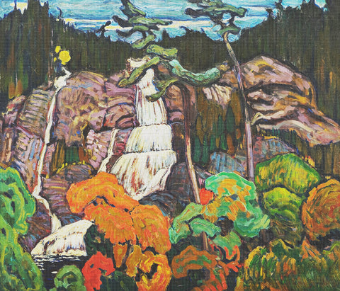 Canadian Group of Seven JEH MacDonald Algoma Waterfall Counted Cross Stitch Pattern