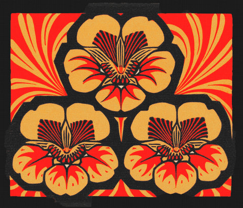 Golden Flower Blossoms by Julie de Graag Counted Cross Stitch Pattern