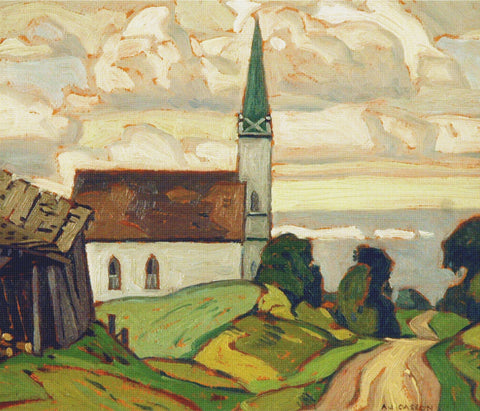 Canadian Group of Seven AJ Casson Church at Testin Canada Landscape Counted Cross Stitch Pattern