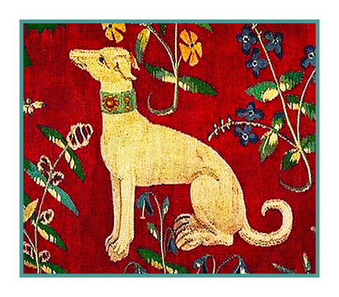 Dog Detail from the Lady and The Unicorn Tapestries Counted Cross Stitch Pattern