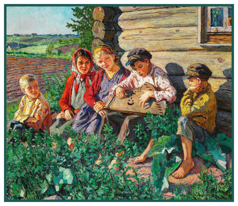 A Summers Day By Nikolay Bogdanov-Belsky Counted Cross Stitch Pattern