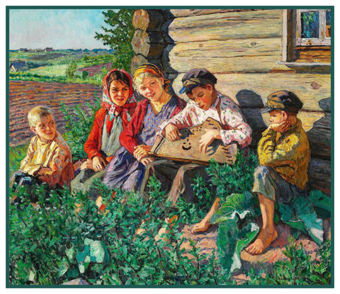 A Summers Day By Nikolay Bogdanov-Belsky Counted Cross Stitch Pattern