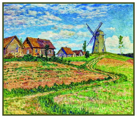 The Farm Windmill By Nikolay Bogdanov-Belsky Counted Cross Stitch Pattern