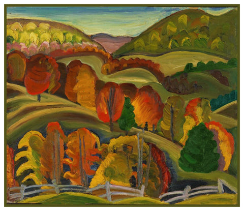 Autumn Hills by Canadian Artist Prudence Heward Counted Cross Stitch Pattern