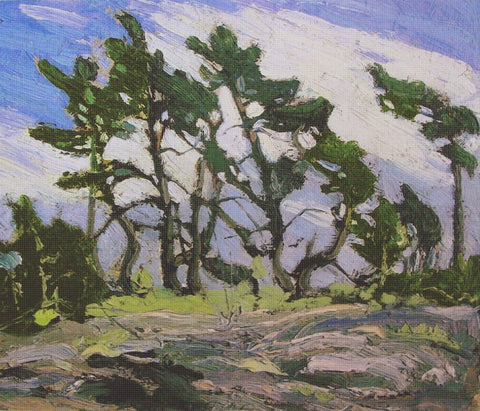 Canadian Group of Seven Tom Thomson's Pine Islands Canada Landscape Counted Cross Stitch Pattern