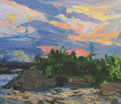 Canadian Group of Seven Tom Thomson's Island Sunset Canada Landscape Counted Cross Stitch Pattern