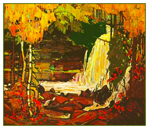 Tom Thomson's Woodland Waterfall Ontario Canada Landscape Counted Cross Stitch Pattern