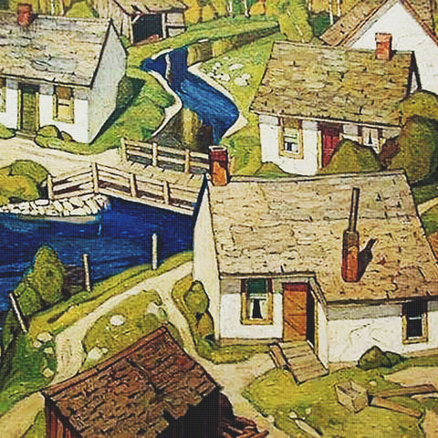 Canadian Group of Seven AJ Casson Mill House Canada Landscape Counted Cross Stitch Pattern