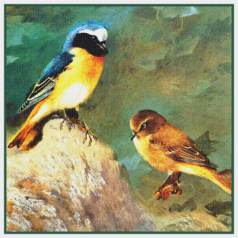Red Starts by Naturalist Archibald Thorburn's Birds Counted Cross Stitch Pattern