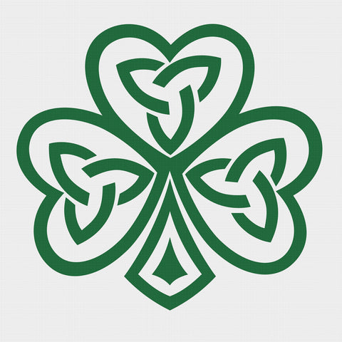 Trinity Shamrock Celtic Knot Counted Cross Stitch Pattern DIGITAL DOWNLOAD