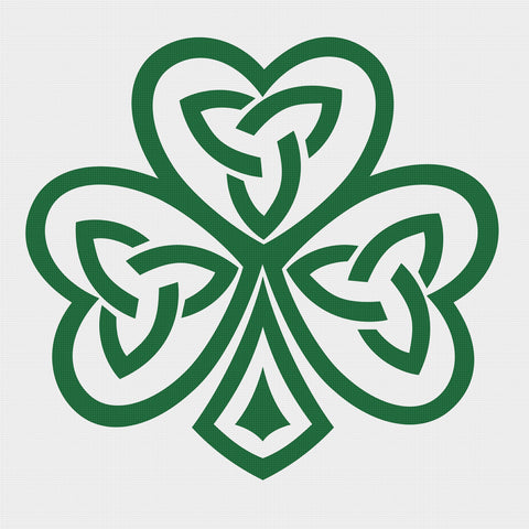 Trinity Shamrock Celtic Knot Counted Cross Stitch Pattern