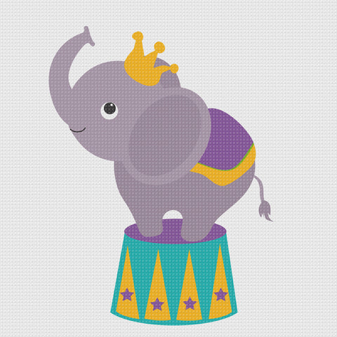 Contemporary Circus Elephant Hand Embroidery Pattern