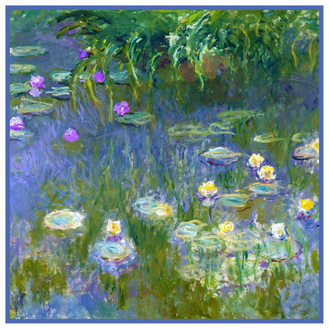 Water Lilies inspired by Claude Monet's impressionist painting Counted Cross Stitch Pattern DIGITAL DOWNLOAD