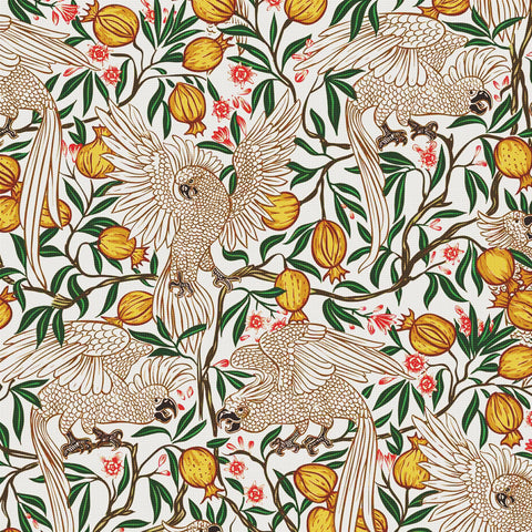 Cockatoos and Pomegranates-Square by Arts and Crafts Artist Walter Crane Counted Cross Stitch Pattern