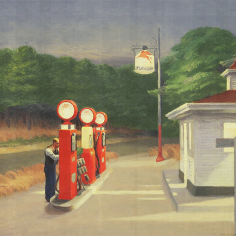 Gas Tanks Detail by American Edward Hopper Counted Cross Stitch Pattern