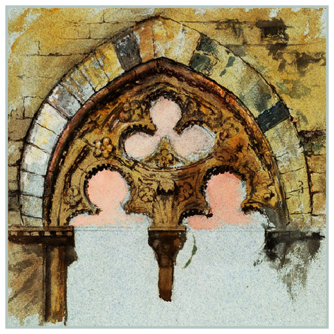 Study of a Window From Palazzo Tolomei Siena Italy by John Ruskin Counted Cross Stitch Pattern