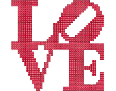 Valentine Word LOVE Sew So Simple Counted Cross Stitch Pattern