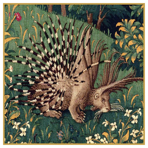 Mythic Creature Detail From St Etienne Medieval Tapestry Counted Cross Stitch Pattern DIGITAL DOWNLOAD