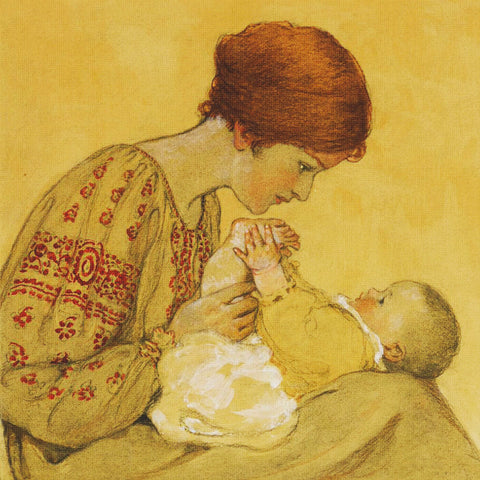 Mama and Baby By Jessie Willcox Smith Counted Cross Stitch Pattern