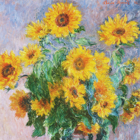 Sunflowers inspired by Claude Monet's Impressionist painting Counted Cross Stitch Pattern