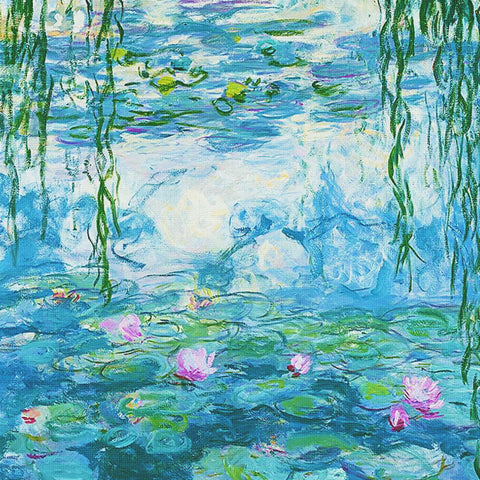 Colorful Water Lilies inspired by Claude Monet's Impressionist painting Counted Cross Stitch Pattern