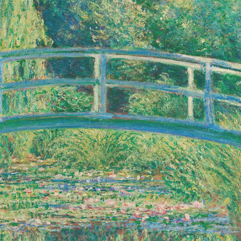 Bridge on Water Lily Pond inspired by Claude Monet's Impressionist painting Counted Cross Stitch Pattern