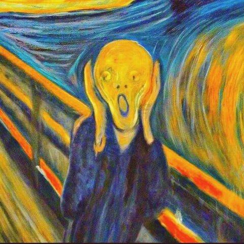 Symbolist Artist Edvard Munch's The Scream Detail Square Counted Cross Stitch Pattern