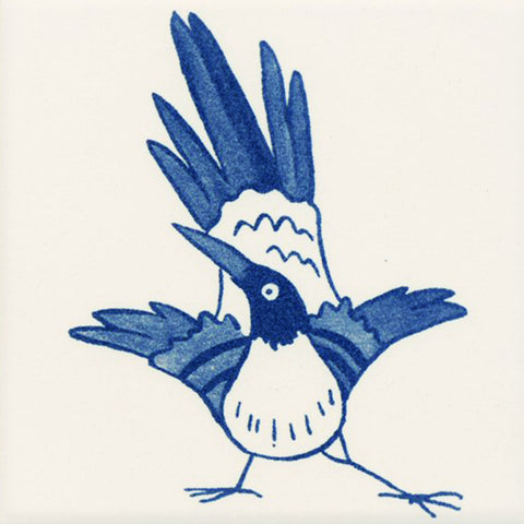 Philip Webb William Morris Blue White Magpie Bird  Counted Cross Stitch Pattern