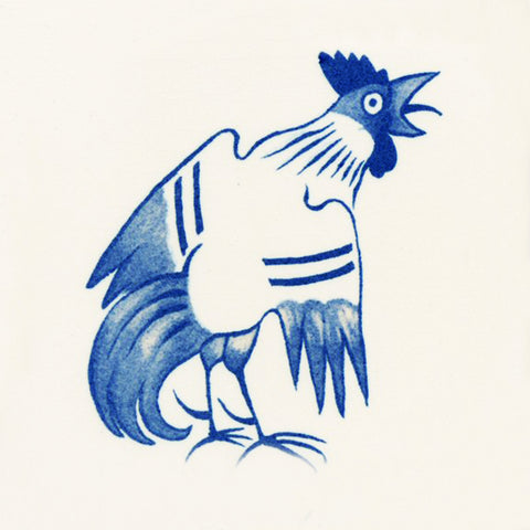 William Morris Philip Webb Blue White Cockerel Counted Cross Stitch Pattern