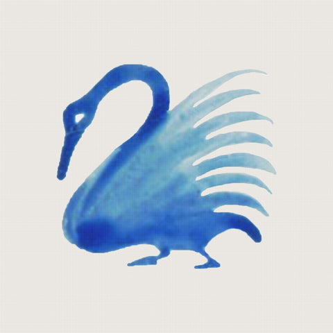 William Morris Philip Webb Blue White Swan Counted Cross Stitch Pattern