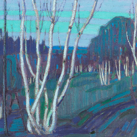Canadian Group of Seven Tom Thomson's Silver Birches Detail Canada Landscape Counted Cross Stitch Pattern