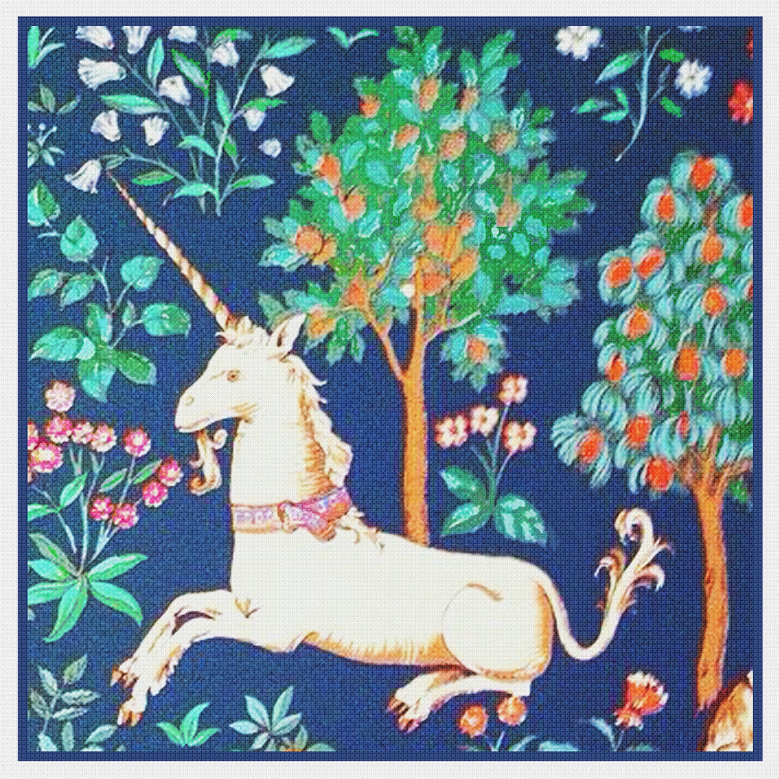 Unicorn in Captivity Tapestry Wall Hanging or Cushion - The Art Needlepoint  Company