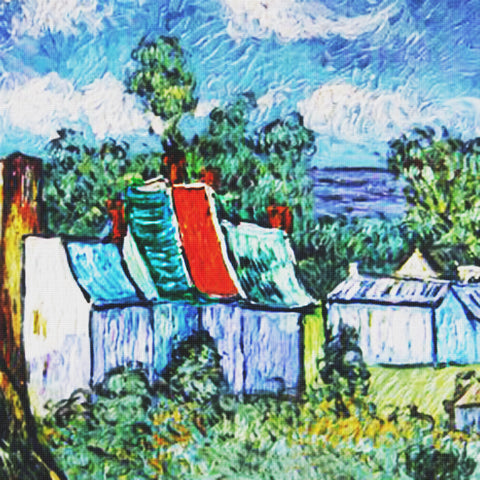 Originals Originals Vincent Van Gogh Houses in Auvers Counted Cross Stitch Pattern