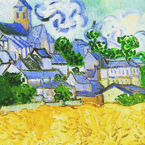 Originals Originals Vincent Van Gogh Village Church Auvers Counted Cross Stitch Pattern