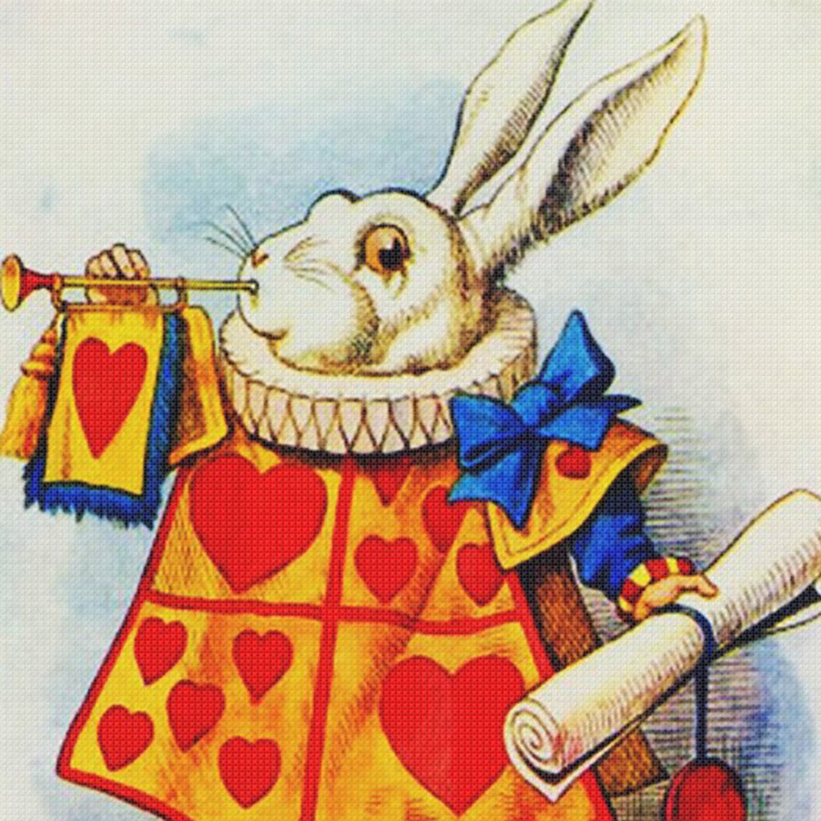 Tenniel's The White Rabbit Square Detail from Alice's Adventures in Wo ...