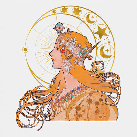 Zodiac Maiden By Alphonse Mucha Counted Cross Stitch Pattern DIGITAL DOWNLOAD