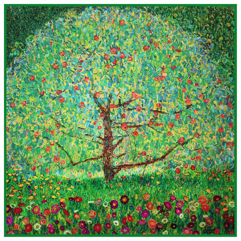 Gustav Klimt Apple Tree Counted Cross Stitch Pattern DIGITAL DOWNLOAD