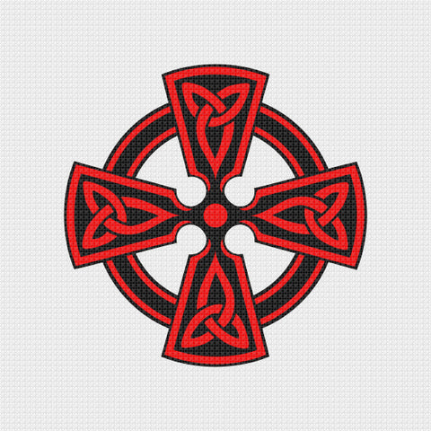 EASY * 3 DMC Colors* Celtic Knot Cross Trinity Counted Cross Stitch Pattern