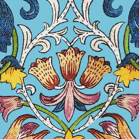 William Morris Blue Lodden Detail Design Counted Cross Stitch Pattern
